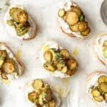 Bruschetta with courgette and ricotta